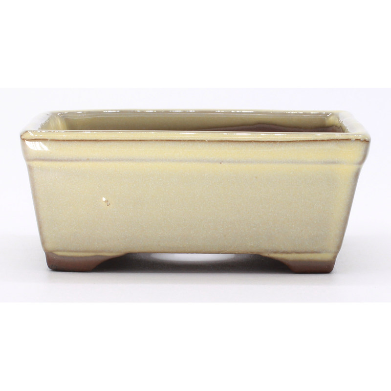 bonsai pot yokn060b rectangular white frontal view
