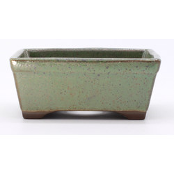 bonsai pot yokn060v rectangular green frontal view