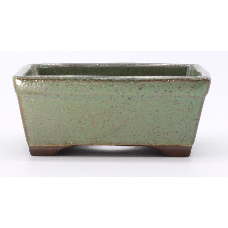 bonsai pot yokn060v rectangular green frontal view