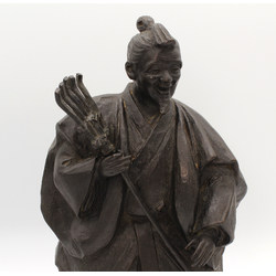 Figura antigua japonesa de bronce macizo FIG01 vista 2