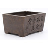 bonsai pot MN484 rectangular carved decoration lateral view
