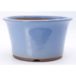 bonsai pot yokn015aa round yokkaichi blue frontal view