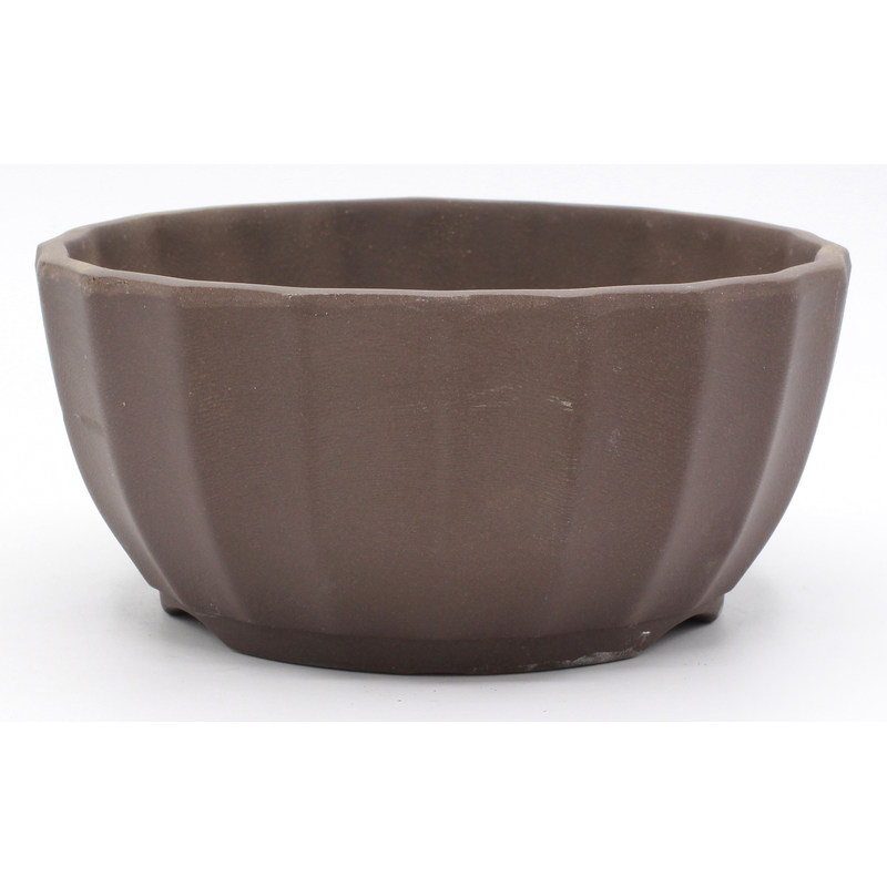 maceta bonsái yokn025a Yokkaichi circular sin esmaltar vista frontal