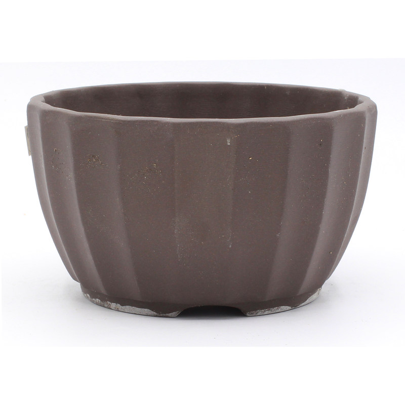 bonsai pot yokn025b yokkaichi round unglazed  frontal view