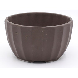 bonsai pot yokn025b yokkaichi round unglazed  aereal view