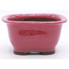 bonsai pot YOKN028 Yokkaichi pink frontal view