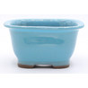 Bonsai pot YOKN029 blue Yokkaichi frontal view