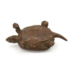 Japanese copper-bronze tenpai 87 turtle view 3