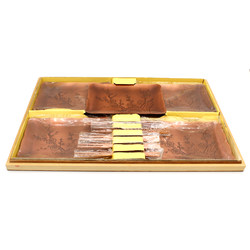 Set 5 copper Japanese food trays JC12