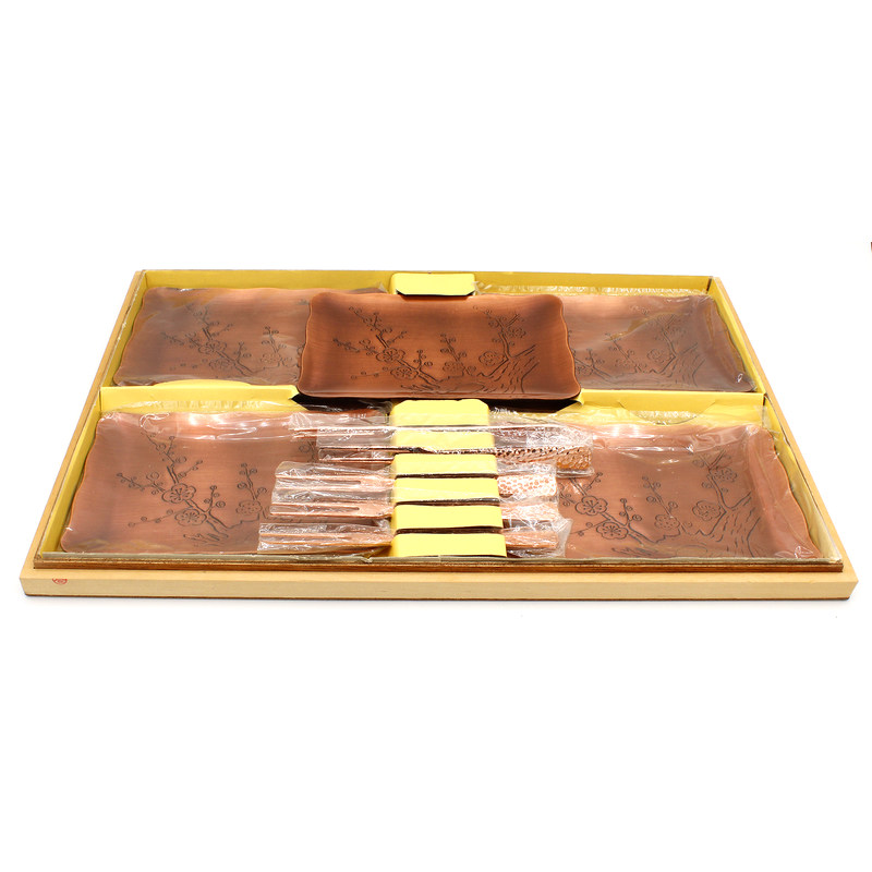 Set 5 copper Japanese food trays JC12