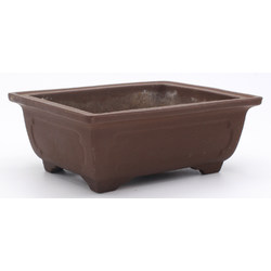 bonsai pot jtap1578 Seto rectangular unglazed lateral view