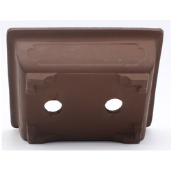 bonsai pot jtap1578 Seto rectangular unglazed back view
