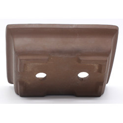 bonsai pot jtap1579 Seto rectangular unglazed back view