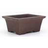bonsai pot jtap1580 Seto rectangular unglazed frontal view