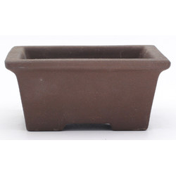 bonsai pot jtap1580 Seto rectangular unglazed frontal view