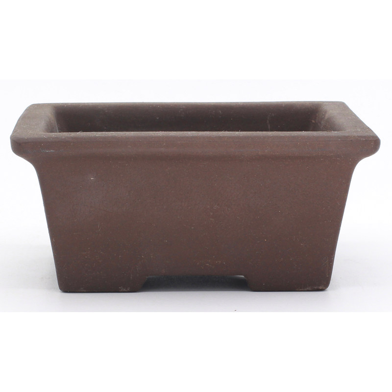 bonsai pot jtap1580 Seto rectangular unglazed frontal view