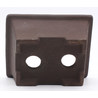 bonsai pot jtap1580 Seto rectangular unglazed back view
