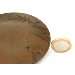 Japanese copper-bronze tray BAN6 view 2