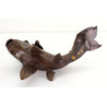 Figura antigua japonesa de hierro FIG07 koi y monje vista 5