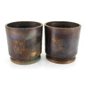 Set de 2 braseros-incensarios hibachi antiguos de bronce HI1