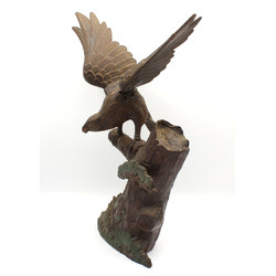 Figura antigua japonesa de hierro FIG08 halcón vista 5