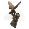 Antique Japanese iron figurine FIG08 hawk view 5