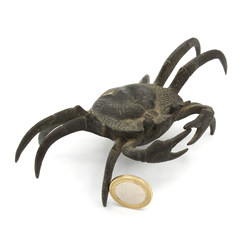 Japanese antique bronze tenpai 99 crab view 2