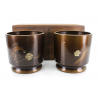 Set of 2 antique bronze brazier-censer HI2