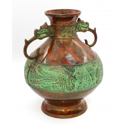 Japanese vintage bronze vase JAR9 view 2