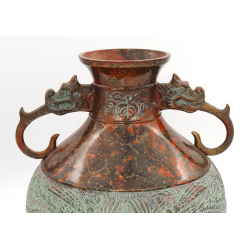 Japanese vintage bronze vase JAR10 view 3