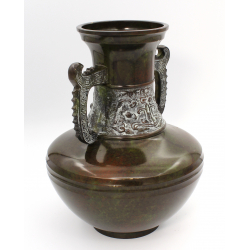 Japanese vintage bronze vase JAR11 view 2