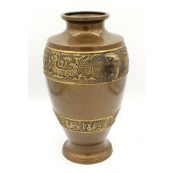 Jarrón de bronce japonés antiguo JAR12 vista 3