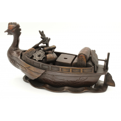 Antique Japanese figure FIG10 treasure ship view 4