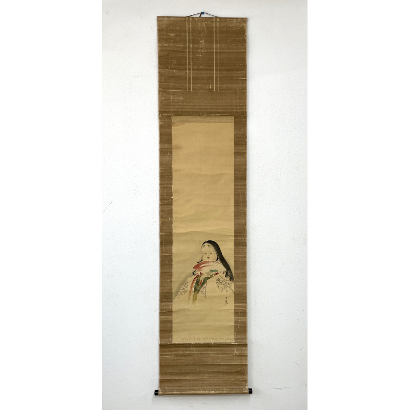 Kakemono pintura antigua japonesa 34 mujer