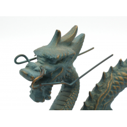 Figura antigua japonesa de bronce DR3 dragón vista 3