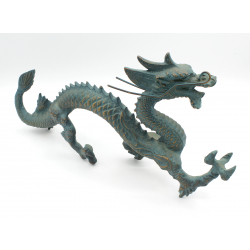 Figura antigua japonesa de bronce DR3 dragón vista 4