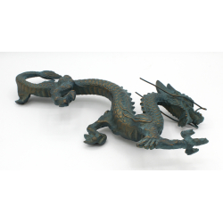 Figura antigua japonesa de bronce DR3 dragón vista 5