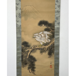 Kakemono old Japanese painting 60 eagle-mountain view 2