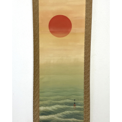 Kakemono old Japanese painting 63 rising sun view 2