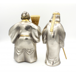 Pair of vintage Japanese metal figurines FIG17 view 2