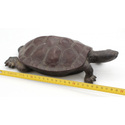 Figura antigua japonesa XL de metal FIG19 tortuga vista 2