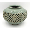 Antique Korean openwork vase, Goryeo celadon style JAR18 view 2