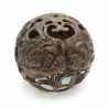 Figura japonesa bronce FIG43 león de Fu -Komainu vista 6