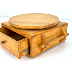 Handcrafted wooden bonsai turntable view 3