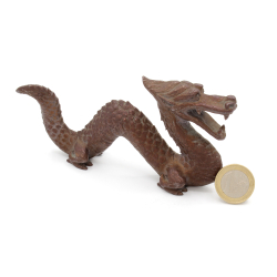 Figura antigua japonesa de bronce FIG55 dragón vista 3