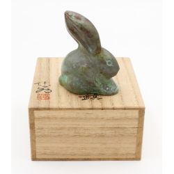Tenpai-figura japonesa bronce FIG59 conejo del zodiaco chino