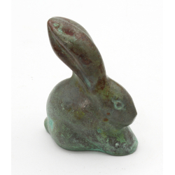 Tenpai-figura japonesa bronce FIG59 conejo del zodiaco chino vista 2