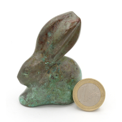 Tenpai-figura japonesa bronce FIG59 conejo del zodiaco chino vista 3
