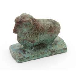 Tenpai-figura japonesa bronce FIG60 cabra del zodiaco chino vista 2