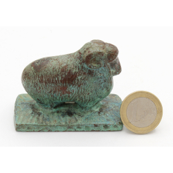 Tenpai-figura japonesa bronce FIG60 cabra del zodiaco chino vista 3